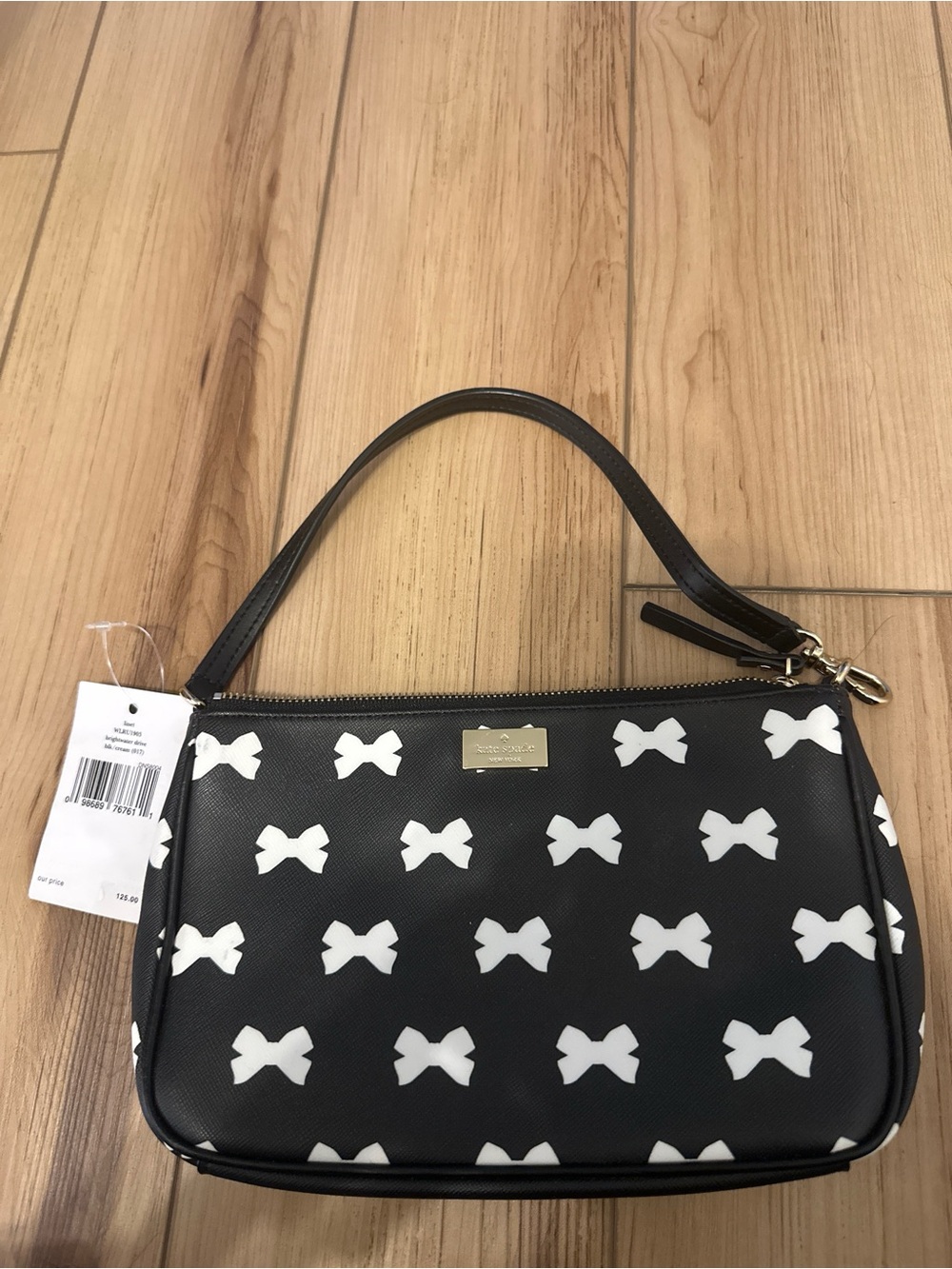 NWT Kate Spade Brightwater Drive Bow Print Wristlet Pochette Bag WLRU1983